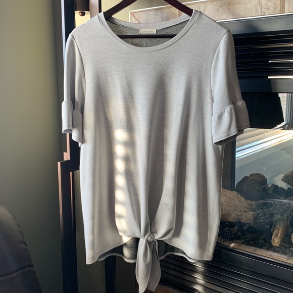 Cotton Bleu Grey Jersey Top with Bell Sleeves - Picture 2 of 3